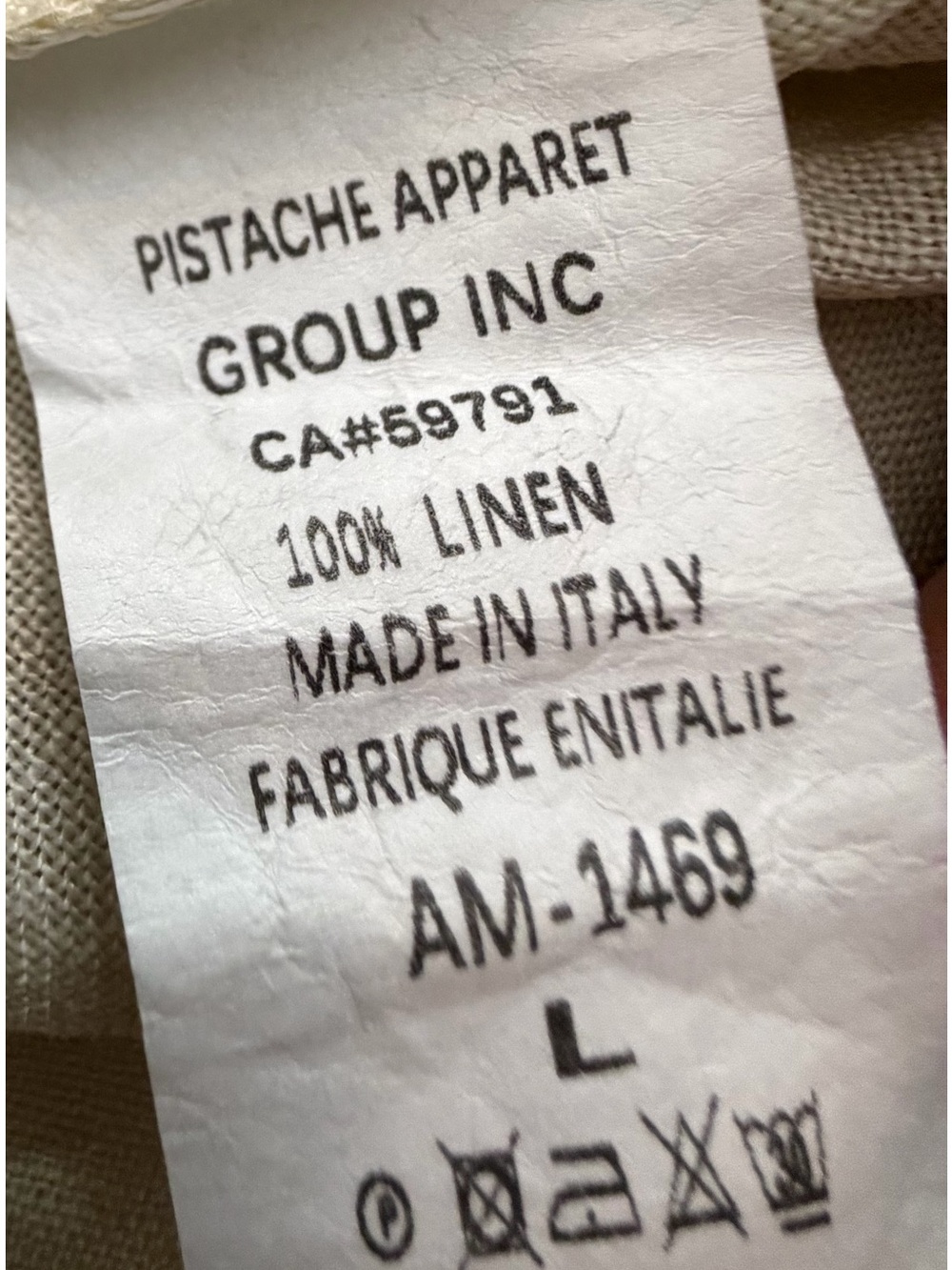 Pistache Italian 100% Linen Wide Leg Cropped Ankle Pants Trousers Woman Large - Picture 5 of 13